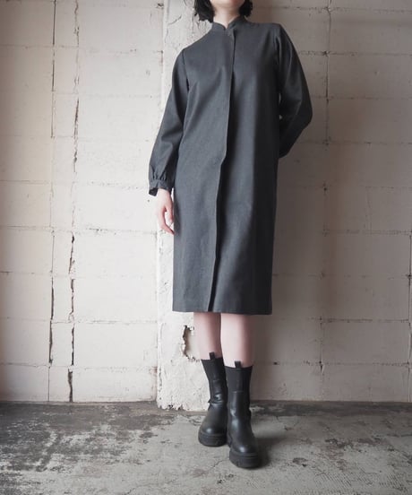 Stand Collar Pure Wool Dress GR