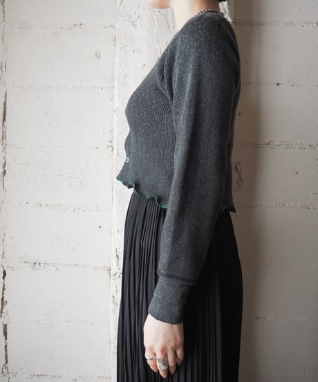 REMAKE Frilled Hem Thermal Cardigan DGR