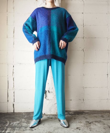 Panel Pattern Mohair Knit BL