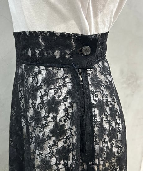 Flower Lace See-through Skirt BK