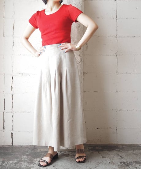 Pleated Linen Skirt BE