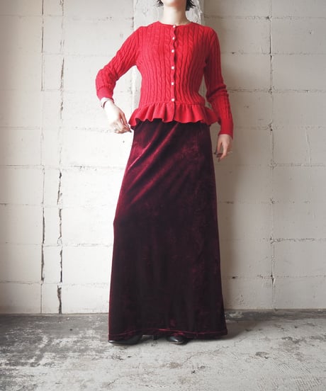 Ralph Lauren Frilled Hem Cable Cardigan RE