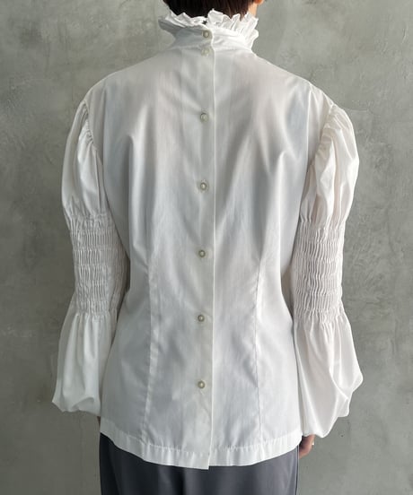 Frill Collar Volume Sleeve Blouse WH
