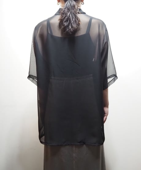 Seethrough Big Silhouette Shirt BK