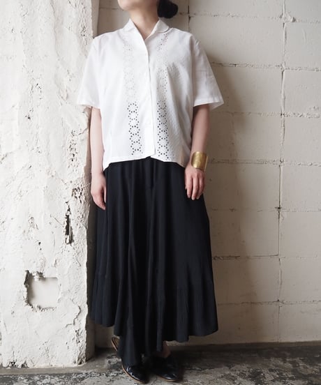 Short Sleeve Cutwork Shirt WH