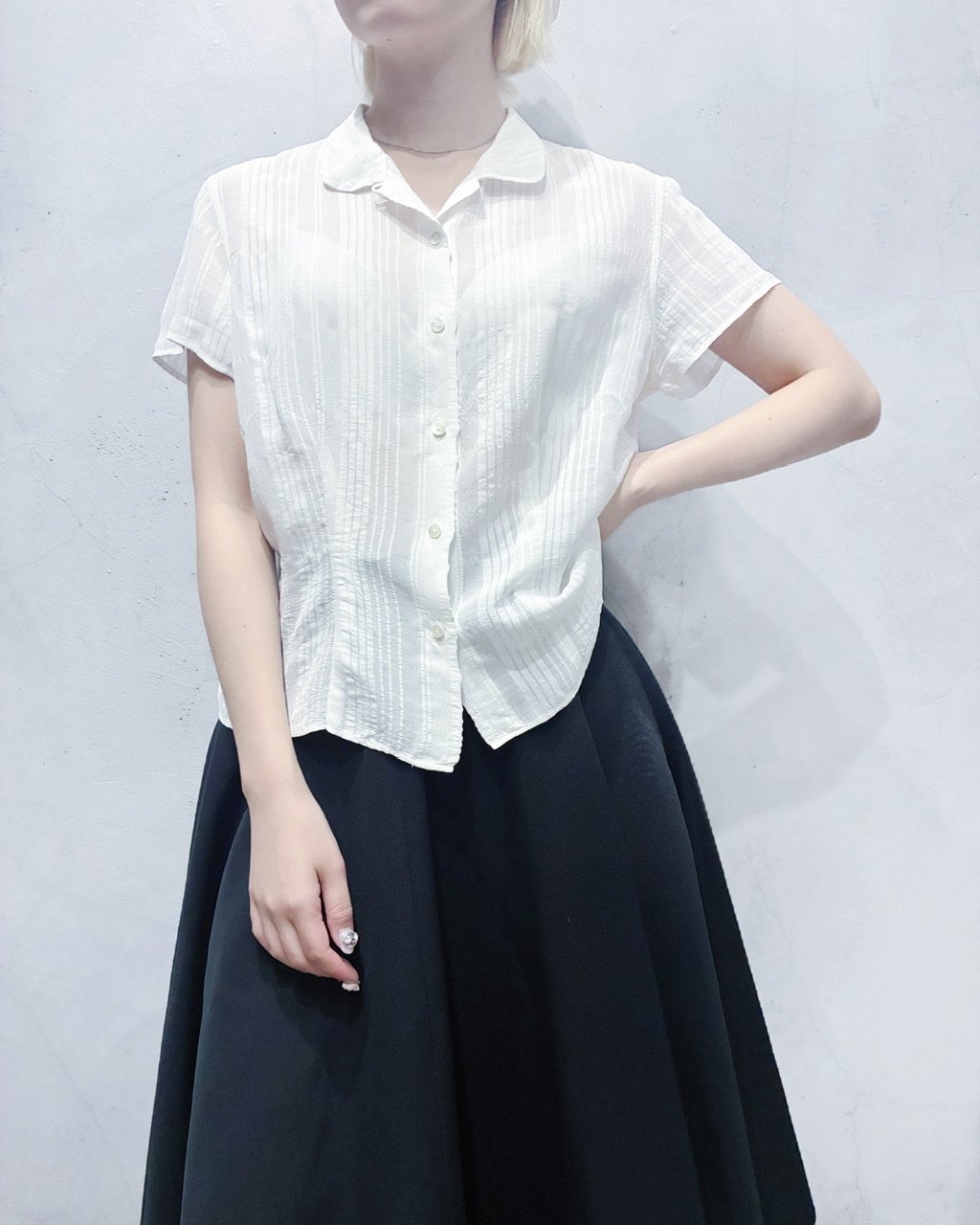 JIL SANDER Short Sleeve Open Collar Shirt WH |