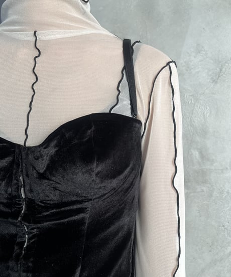 Velor ×Lame Cami Bustier BK