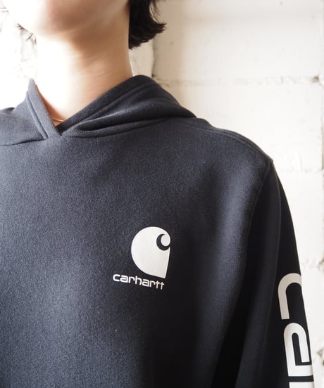 carhartt Logo Sleeve Hoodie BK