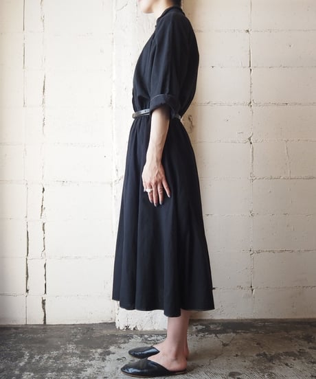 Wide Sleeve Shirt Dress BK