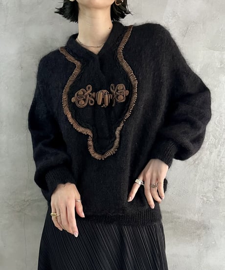 Embroidery Design Mohair Knit BKBR
