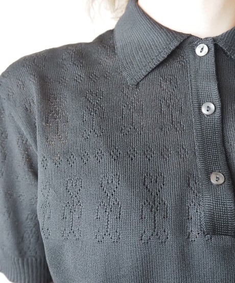 Short Sleeve Polo Knit BK