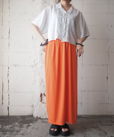 Open Collar Short China Shirt WH