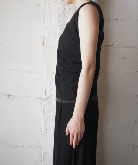 marcel marongiu Drape Tank Top BK GN