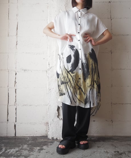 Painted Shirt Dress WHYE