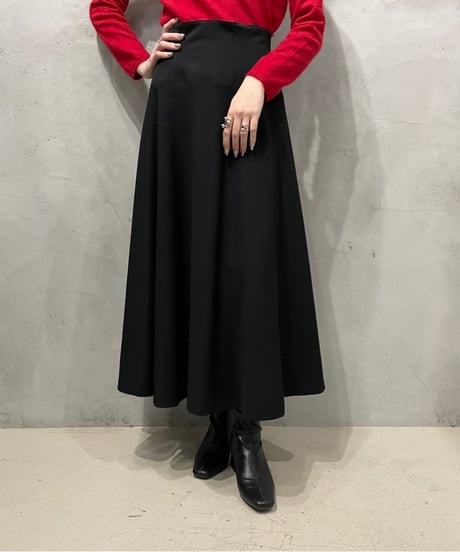 Back Zip Circular Flare Skirt BK