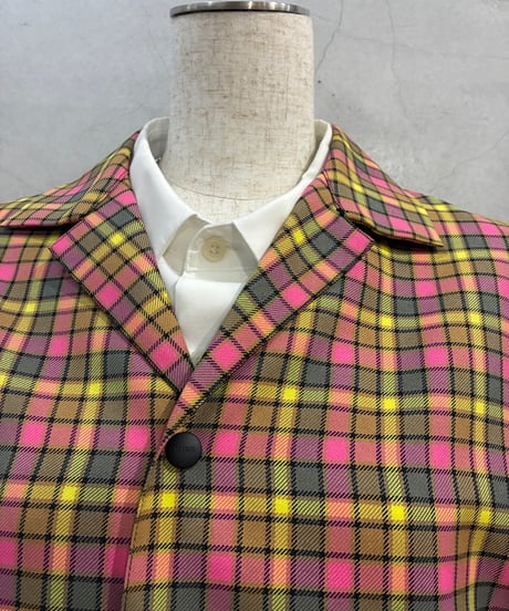 MSGM S/S Back Logo Check Shirt