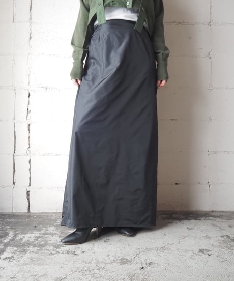 Nylon Mix Long Skirt BK