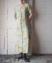 Floral Print Front Button S/S Dress YGN