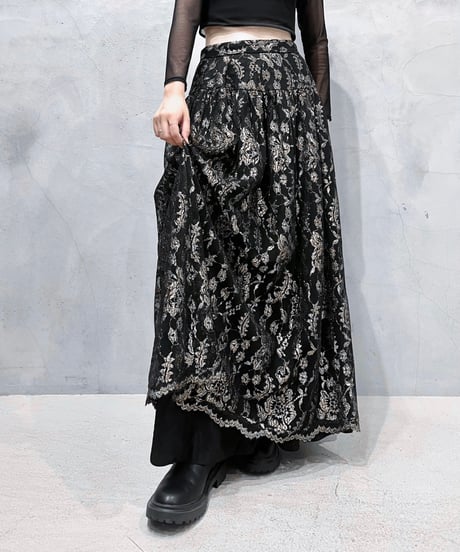 Glitter Embroidery Volume Skirt BKGD