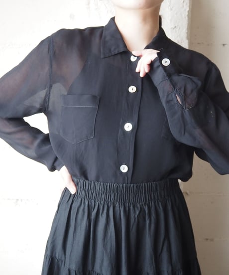 Seethrough L/S Shirt BK