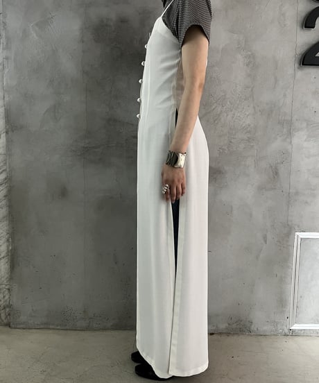 Front Button Slit Camisole Vest WH