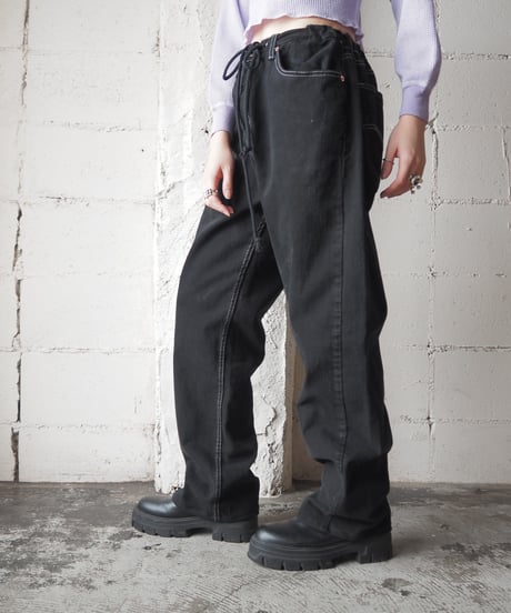 Levi's505 Drawstring Big Denim Piece Dyeing BK
