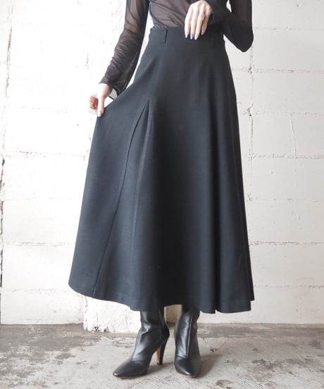Wool Flared Skirt BK