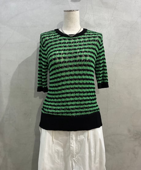 BIMBA Y LOLA Striped Open Work Knit BKGN