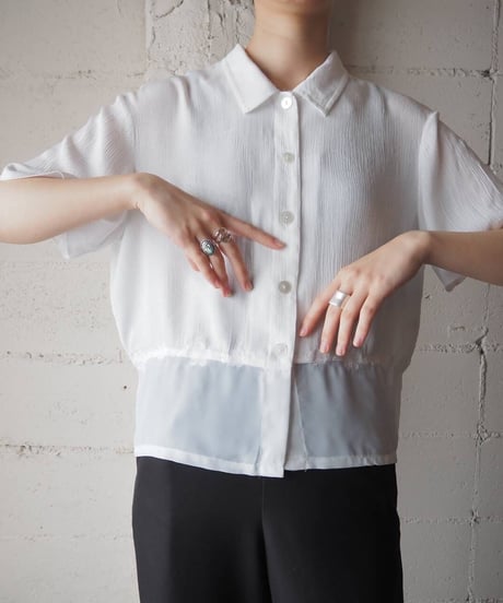 Waist Embroidery Open Collar Shirt WH