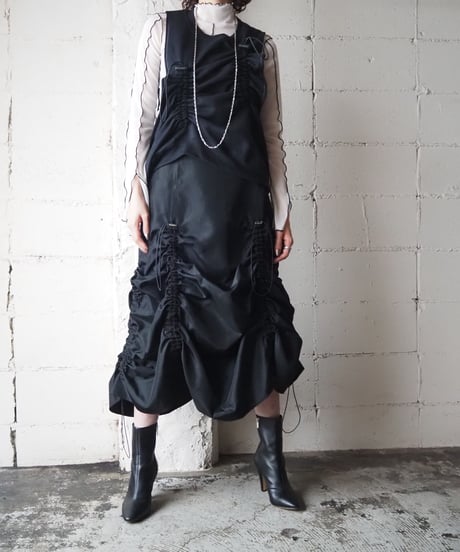 Remake Drawstring Design Skirt BK