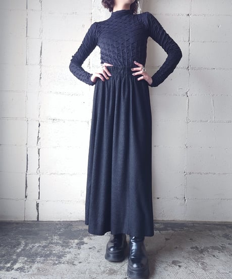 Pile Flared Easy Skirt BK