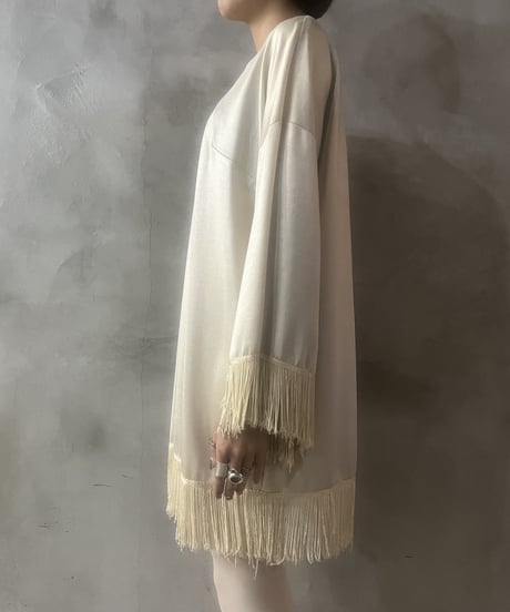 L/S Fringe Satin Shirt IV