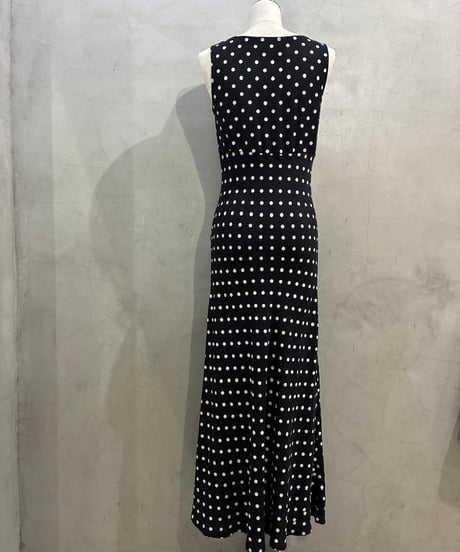Made in USA Polka Dot Sleeveless Dress BKWH