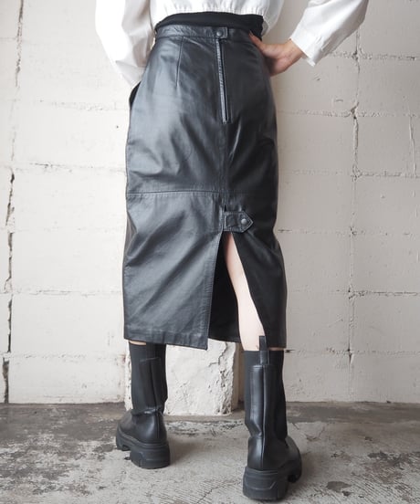 Leather Tight Skirt BK