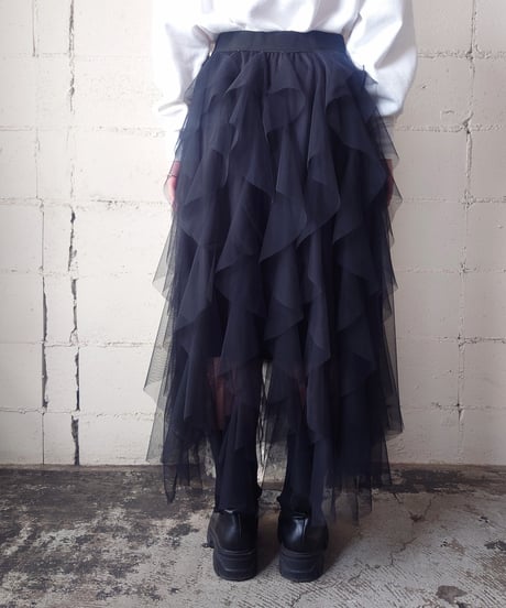 Ruffled Tulle Tiered Skirt BK
