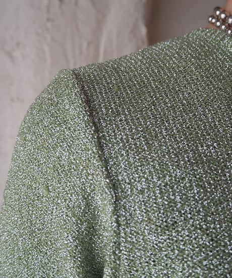 Lame Mix Crew Neck Knit Dress LGN