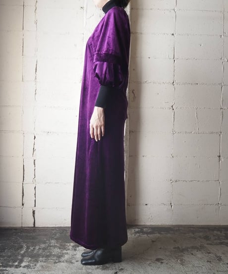 Velour Volume Sleeve Dress PUR