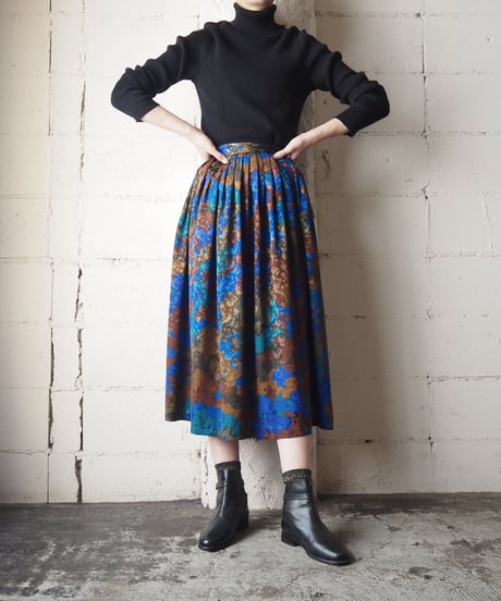 Art Pattern Flared Skirt BRBL