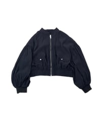 Balloon Sleeve Zip Up Blouson BK