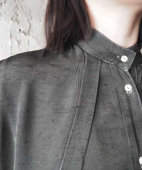 Layered Design Piece Dyeing Shirt Dress GR