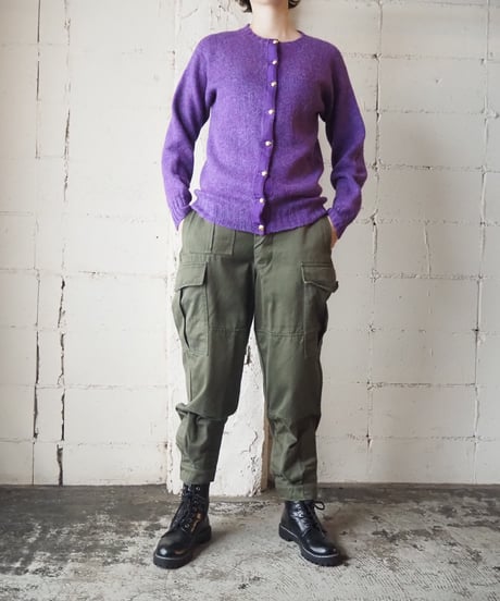 1960～70's Shetland Crew Neck Cardigan PUR