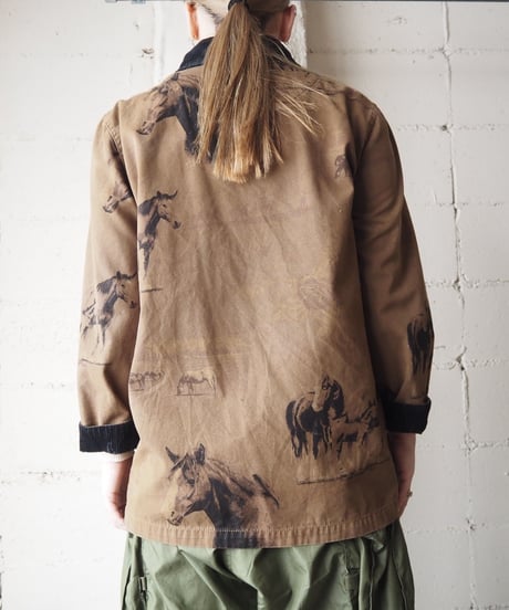Horse Pattern Corduroy Collar Jacket BRBK