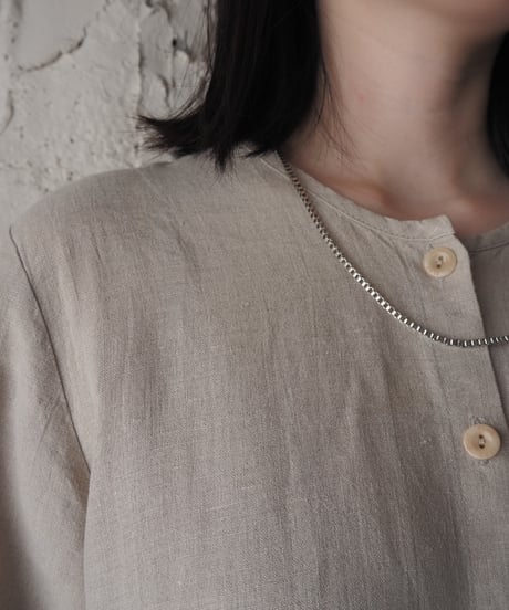 FLAX Collarless Linen Shirt Jacket BE