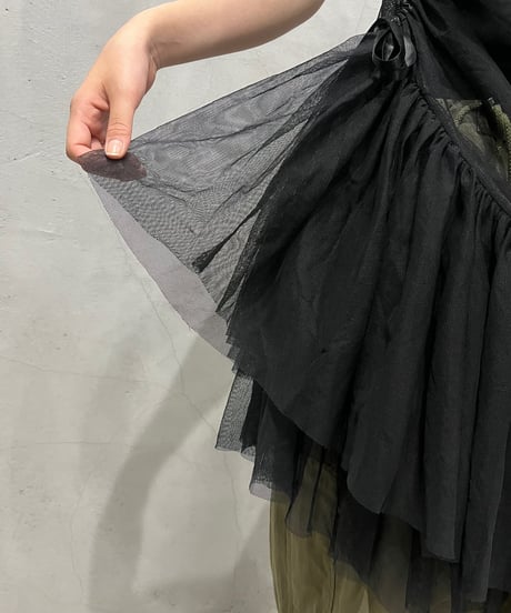 REMAKE Tulle Gather Camisole/Skirt BK
