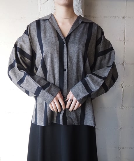 Dropped Shoulder Stripe Shirt GRBK