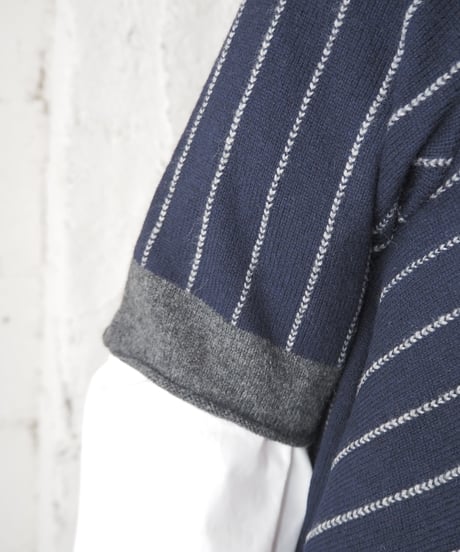 COMME des GARÇONS Stripe Square Hem Knit NVGR