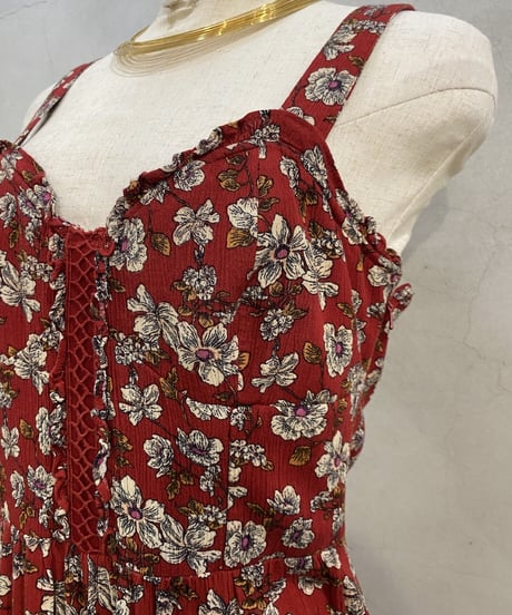 N/S Flower Print Lace up Jumpsuit RE