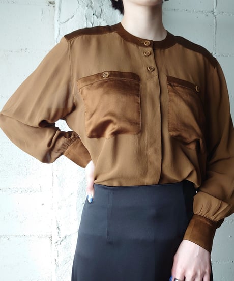 ESCADA Collarless Silk Blouse BR