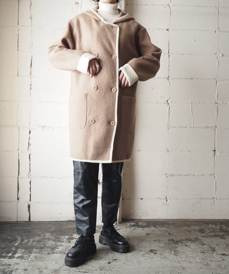 Bicolor Wool Coat BEIV