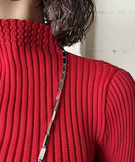 Pattern Neck&Hem Rib Knit RE